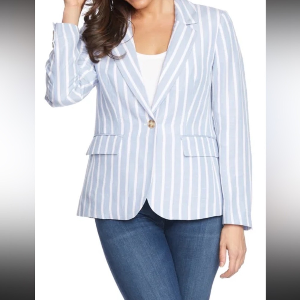 Philosophy republic Striped Blue Blazer for Women Size Med NWT